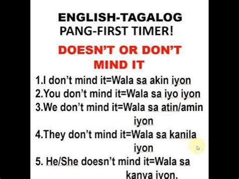 IT DOESN'T MATTER sa Tagalog .
